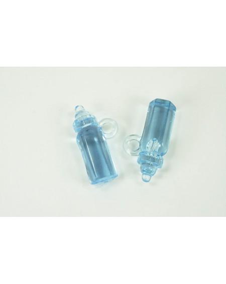Favors 25 Solid Acrylic Small 1-1/2" Charm Bottles Baby Shower Favor Choose Color - Blue - CL180Q7AZ83 $11.27