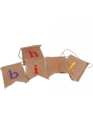 Banners Burlap Happy Birthday Banner- Colorful Happy Birthday Banner for Birthday Party Decorations VAG041S - CJ18D205XS2 $7.52