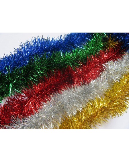 Garlands 15 Yards (45 Feet) Commercial Length Thick Foil Tinsel Christmas Garland Classic Christmas Decorations- Emerald Gree...