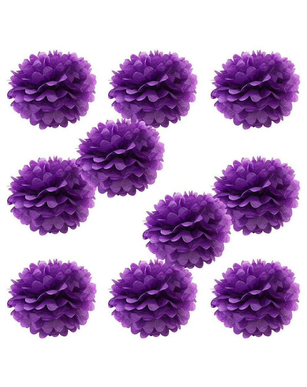 Tissue Pom Poms Set of 10 - Purple 12" - (10 Pack) Tissue Pom Poms Flower Party Decorations for Weddings- Birthday- Bridal- B...