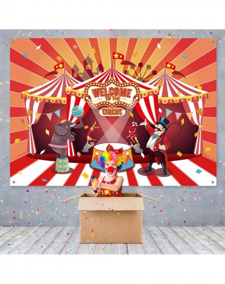 Banners & Garlands Circus Theme Party Banner Supplies Carnival Red Photography Background Circus Theme Birthday Party Photo S...