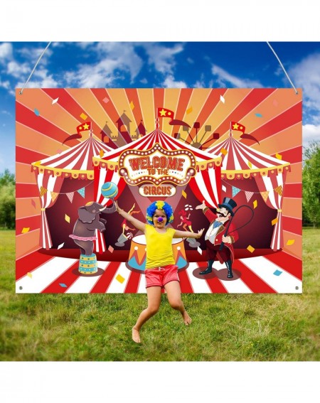 Banners & Garlands Circus Theme Party Banner Supplies Carnival Red Photography Background Circus Theme Birthday Party Photo S...