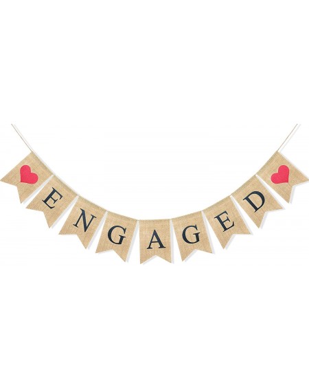 Banners & Garlands Engaged Banner Burlap Bunting Garland Bridal Shower Party Decorations- Vintage Rustic Wedding Save The Dat...