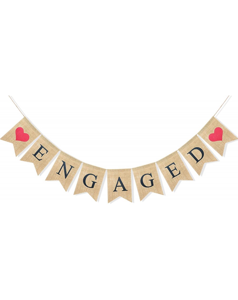 Banners & Garlands Engaged Banner Burlap Bunting Garland Bridal Shower Party Decorations- Vintage Rustic Wedding Save The Dat...