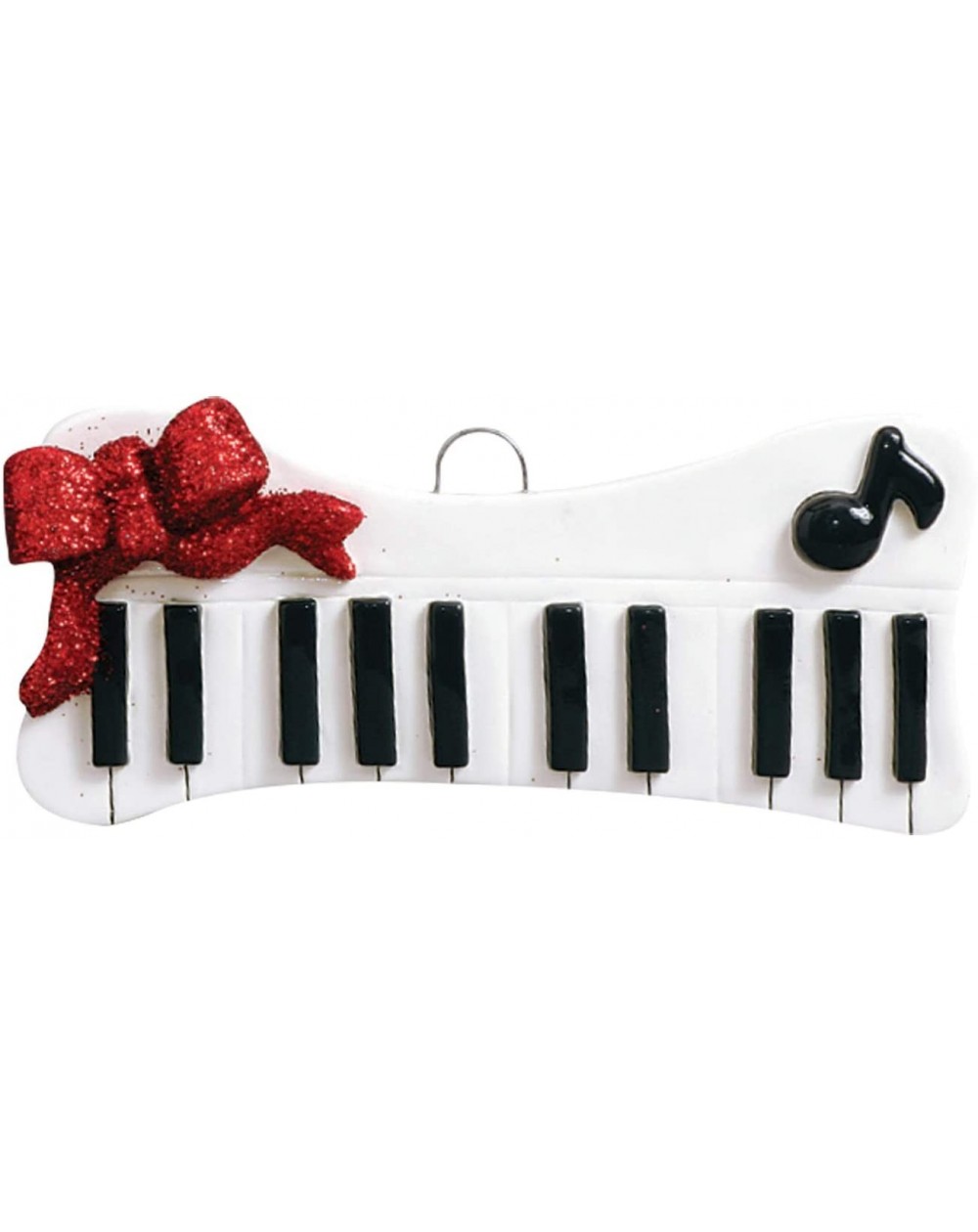 Ornaments Personalized Keyboard Christmas Tree Ornament 2020 - Piano Keys Red Glitter Bow Treble Clef Pianist Recital Orchest...