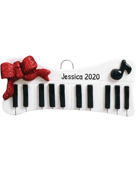 Ornaments Personalized Keyboard Christmas Tree Ornament 2020 - Piano Keys Red Glitter Bow Treble Clef Pianist Recital Orchest...