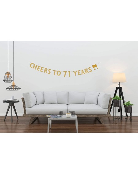 Banners & Garlands Gold glitter Cheers to 71 years banner-71th birthday party decorations - C718IMZ7346 $10.90