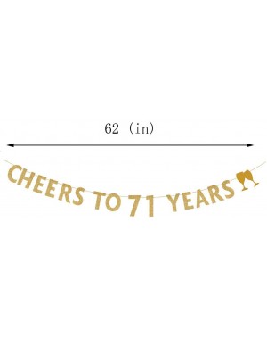 Banners & Garlands Gold glitter Cheers to 71 years banner-71th birthday party decorations - C718IMZ7346 $10.90