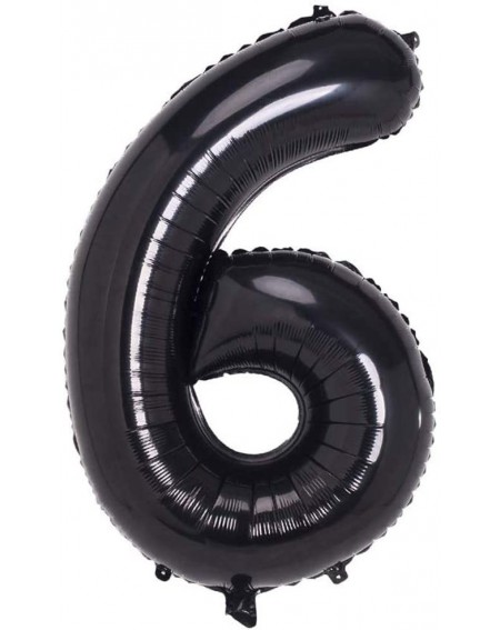 Balloons Number 6 Foil Helium Balloons 40 inch Black (Birthday Party Celebration Decoration Large globos) - Number 6 - C518S6...