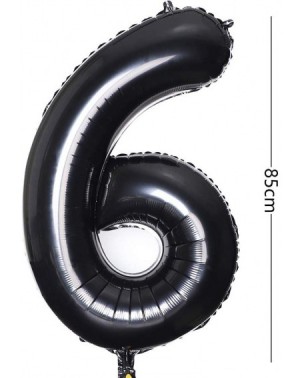 Balloons Number 6 Foil Helium Balloons 40 inch Black (Birthday Party Celebration Decoration Large globos) - Number 6 - C518S6...