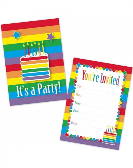Invitations Kids Rainbow Cake Birthday Party Invitations for Girls (20 Count with Envelopes) - Rainbow Party Supplies - Kids ...