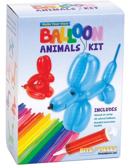Balloons DIY Balloon Animals Craft Kit - Pack of 50 Colorful Balloons- Durable Pump & Instructions - CP18G4HQM4G $21.53