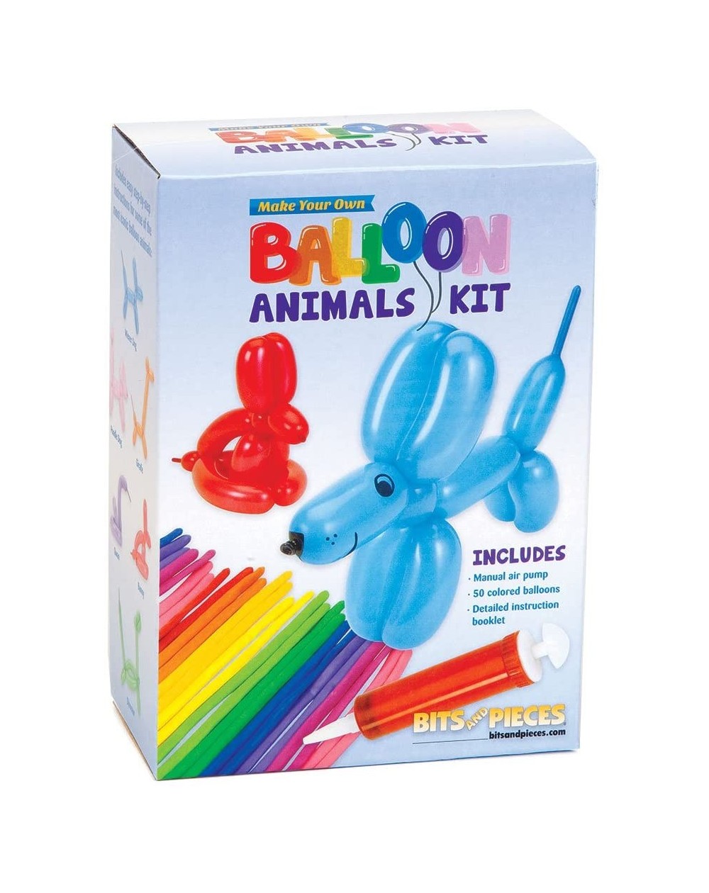 Balloons DIY Balloon Animals Craft Kit - Pack of 50 Colorful Balloons- Durable Pump & Instructions - CP18G4HQM4G $12.06