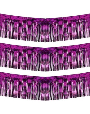 Banners & Garlands 10 Feet by 15 Inch Purple Foil Fringe Garland - Pack of 3 - Shiny Metallic Tinsel Banner - Ideal for Parad...