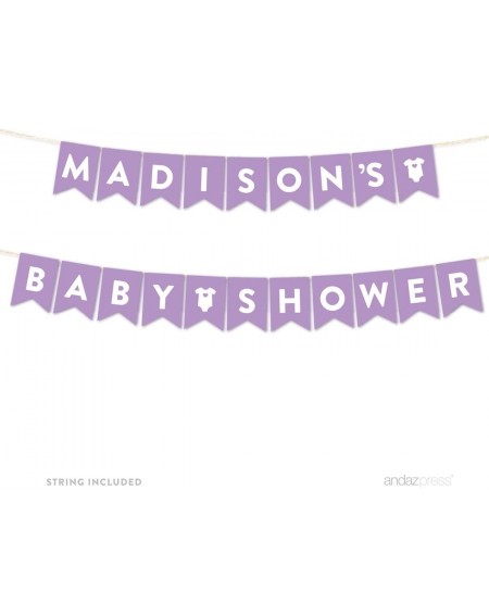 Banners & Garlands Personalized Girl Baby Shower Hanging Pennant Garland Party Banner with String- Lavender- Madison's Baby S...
