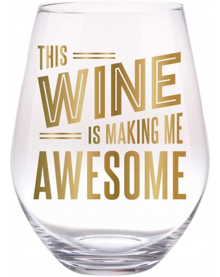 Favors Slant Collections - Jumbo Stemless Glass- 30-Ounce- Wine Awesome - Wine Awesome - CD1853NL0HU $13.90