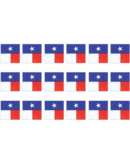 Tableware 16 Piece 2-Ply Texas Lone Star State Flag Luncheon Paper Napkins Western Tableware Party Supplies- 6.5" x 6.5"- Red...