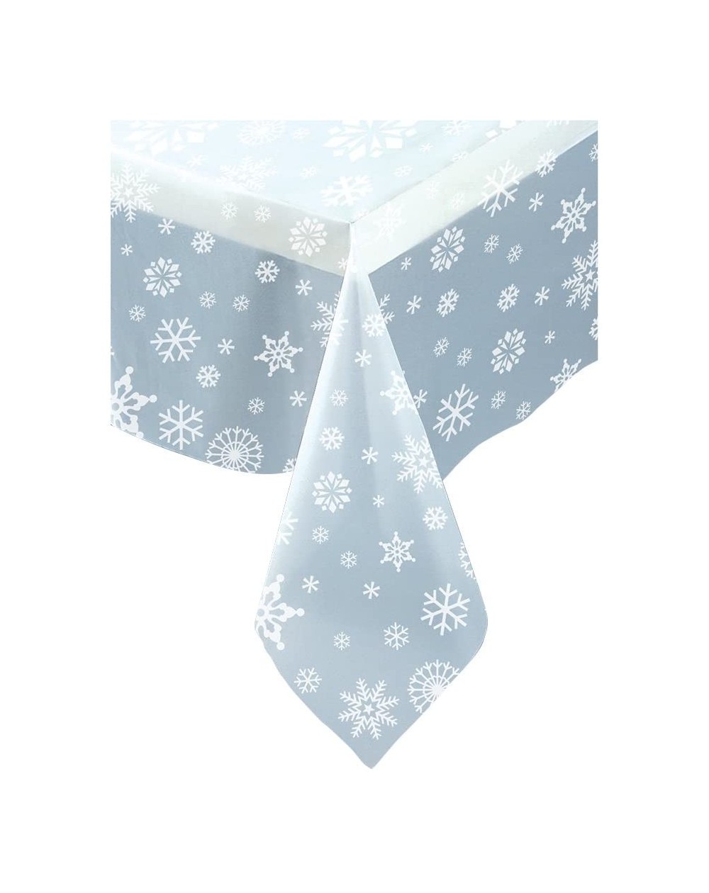 Tablecovers Clear Snowflake Plastic Tablecloth 108" x 54 - CO110BU06MD $8.89
