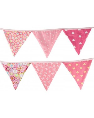 Banners & Garlands 3.2M/10.5Ft Country Floral Fabric Flags Bunting Banner Garlands for Wedding- Birthday Party- Outdoor & Hom...