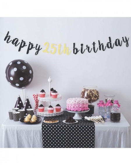 Banners 25 Birthday Gift Decoration Happy 25th Birthday Glitter Garland Banner Perfect for Cheers to 25 Years Old Bday Party ...