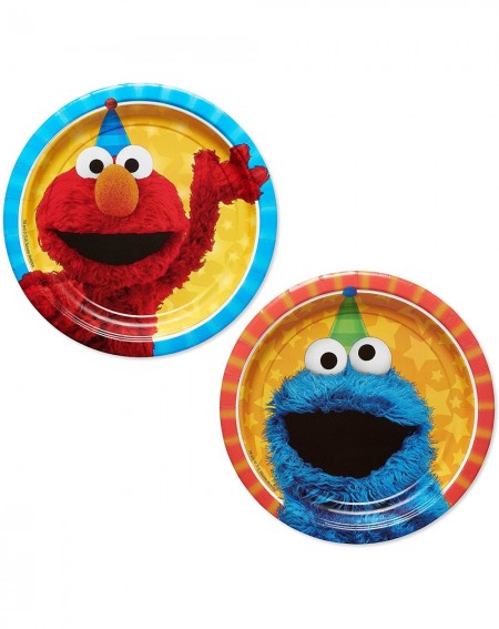 Party Tableware Amscan 541672.99 Assorted Round Plates - Sesame Street Collection - 8 pcs - Party Accessory - Party Plates 8 ...