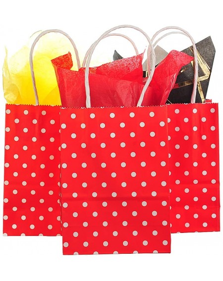 Party Favors Small Red Paper Bag with Handle Party Favours Bag 6x4.5x2.5 inch for Chiristmas Wedding Birthday Recycled Bag-Wh...