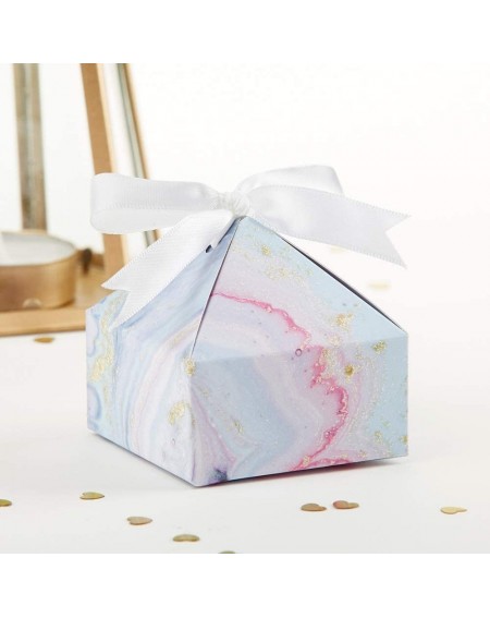 Favors Marbleized Pyramid (Set of 12) favor box- purple- pink- blue- gold- white - CO18O2LN56T $17.25
