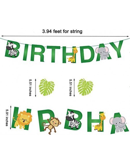 Balloons Jungle Theme Party Supplies- Jungle Safari Birthday Party Decoration Set- Animal Balloons- Banner- Cake Toppers- Lea...
