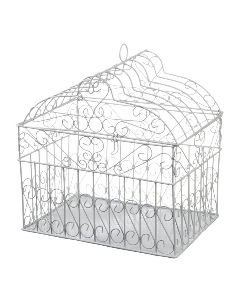 Place Cards & Place Card Holders VL1017 Metal Bridal Birdcage Card Holder- White - CR1165H6TYZ $30.85