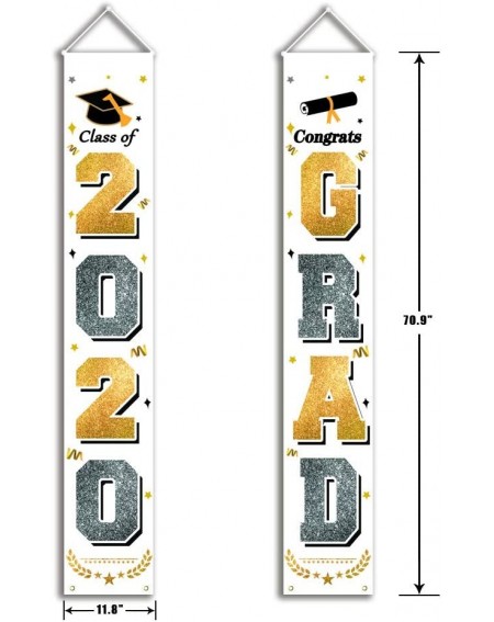 Banners & Garlands Graduation Decorations Banners - Class of 2020 & Congrats Graduation Hanging Banner Set for Outdoor/Indoor...