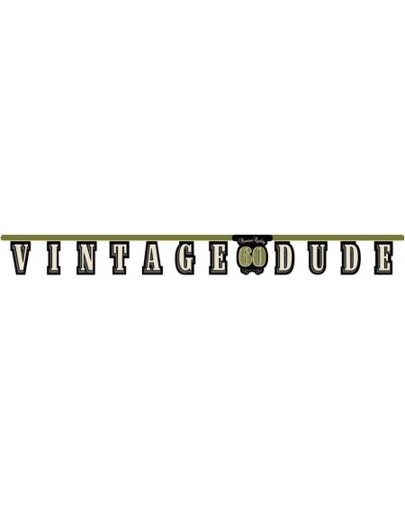 Banners & Garlands Vintage Dude 60th Birthday Jointed Letter Banner - C311CFI0EA7 $18.69