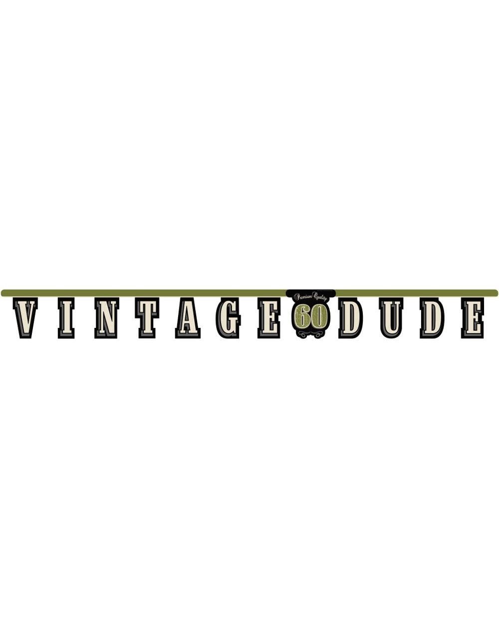 Banners & Garlands Vintage Dude 60th Birthday Jointed Letter Banner - C311CFI0EA7 $17.65