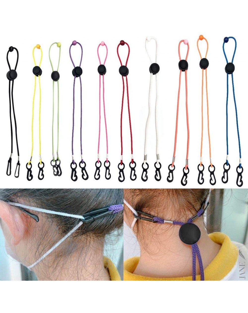 Cake & Cupcake Toppers Macks Lanyards for Adults Kids- Comfort Neck Straps for Face Bandana Adjustable Chain Ear Holder Rope ...