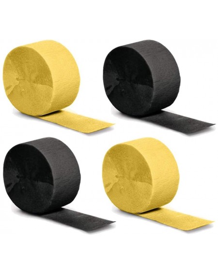 Streamers Black and Gold Crepe Paper Streamers Party Streamer Decorations - Party Decoration Supplies - Great for Various Bir...