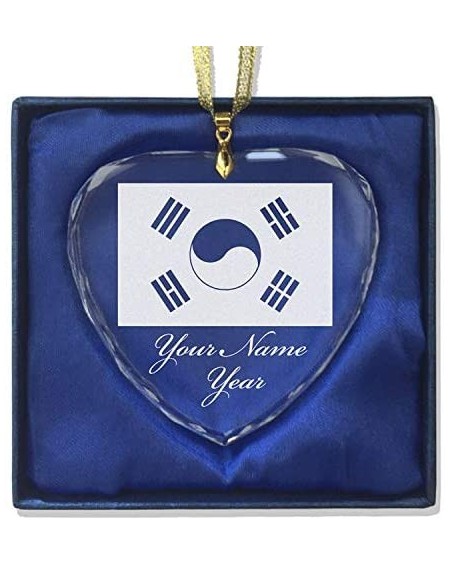 Christmas Ornament- Flag of South Korea- Personalized Engraving Included (Heart Shape) - CM18QCYUNAY