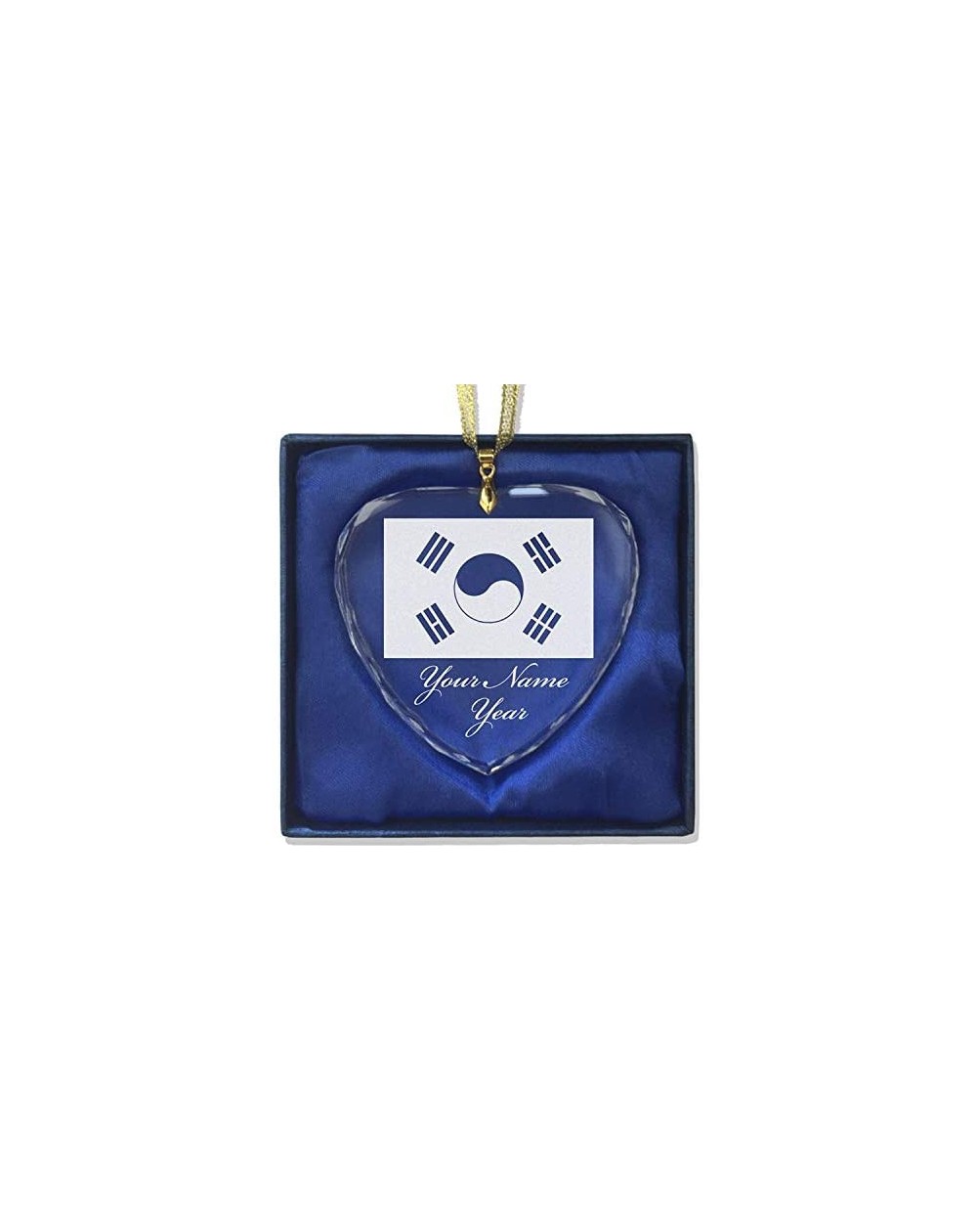 Ornaments Christmas Ornament- Flag of South Korea- Personalized Engraving Included (Heart Shape) - CM18QCYUNAY $23.37