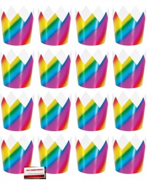 Party Hats Mini Rainbow Foil Crowns (16 Pack) (Plus Party Planning Checklist by Mikes Super Store) - C4192D7NU0E $12.32