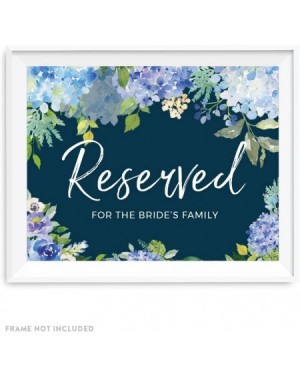 Guestbooks Navy Blue Hydrangea Floral Garden Party Wedding Collection- Party Signs- Reserved for The Bride's Family- 8.5x11-i...