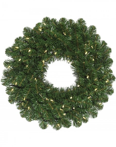 Wreaths 24" Oregon Fir Wreath Featuring 110 Pvc Tips and 35 Warm White Single Mold Led Wide Angle Lights - Warm White Dura-li...