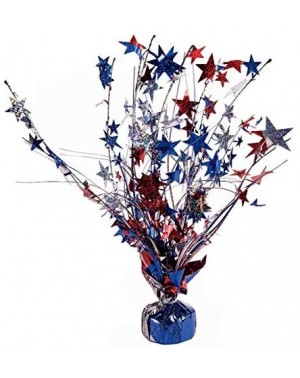 Centerpieces Patriotic Red- White and Blue Star 15-inch Holographic Balloon Weight Centerpiece - CZ19034LU06 $7.77