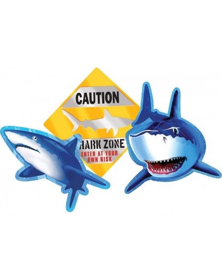 Party Packs Shark Splash 3 Count Cutout Party Decorations - Shark Splash - C11187QFJOX $8.09