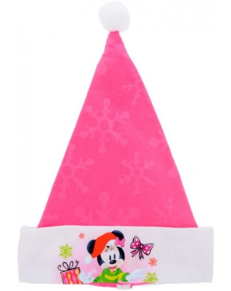 Party Hats Disney Mickey & Minnie Mouse Festive Felt Santa Hats with Embossed Designs (Minnie) - CL1888R64AY $9.82