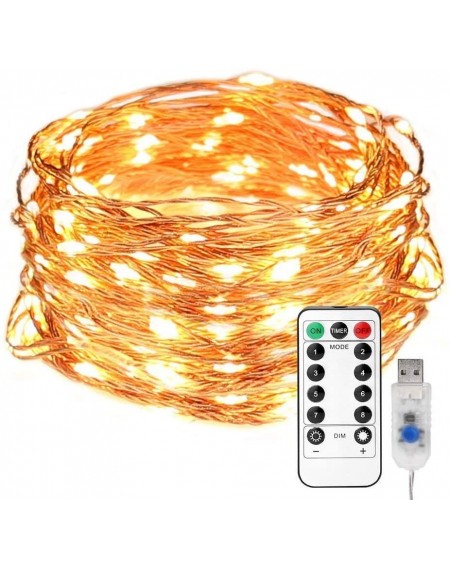 Indoor String Lights LED String Fairy Lights- USB Powered Light String-100 LEDs Light with Remote Control-Waterproof Decorati...