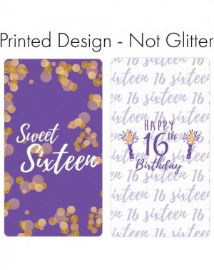 Favors Sweet Sixteen 16th Birthday Mini Candy Bar Wrappers- 45 Stickers (Purple and Gold) - Purple and Gold - C9186MR3T0O $8.42