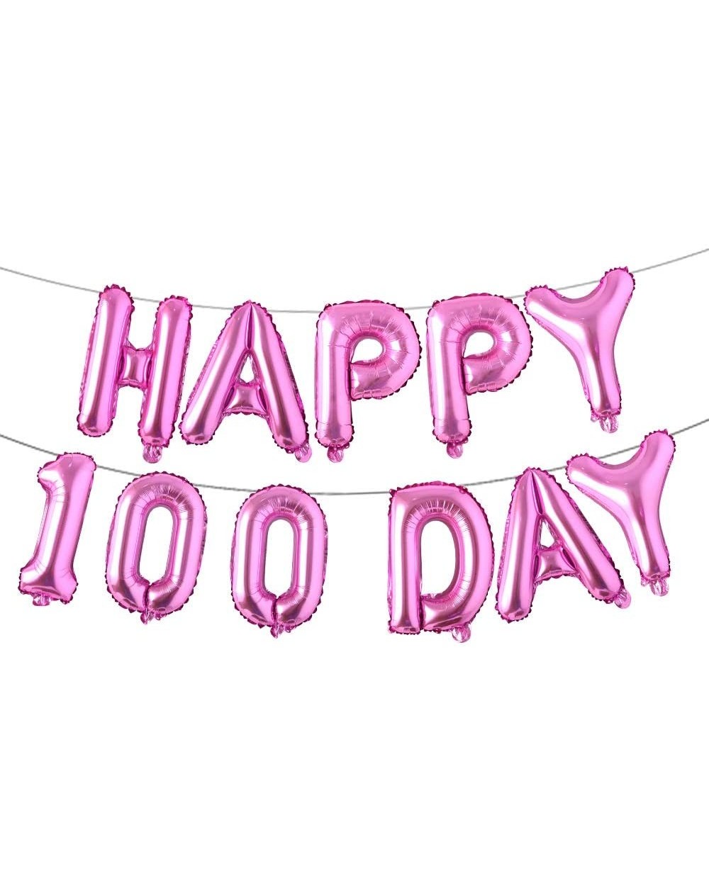 Balloons Alphabet Letters Foil Balloons Set Happy 100 Day Banner Baby Shower Birthday Party Decoration Supplies (Rose Red) - ...