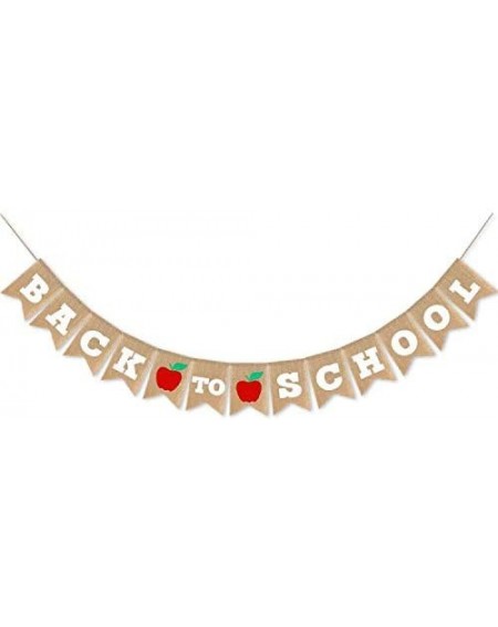 Banners & Garlands Burlap Back to School Banner First Day of School Party Garland Decorations Supplies - CB19D3UH76M $10.73