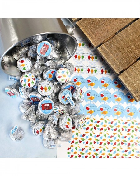 Favors Little Fisherman Gone Fishing Birthday Party Favor Stickers - 180 Labels - CV18D399MAN $11.37
