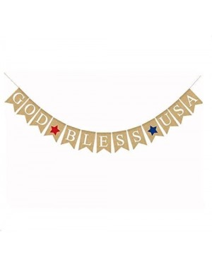 Banners & Garlands 4th of July Burlap Banner-Independence Day Garland Bunting Banner-Fourth of July Decorations- Memorial Day...