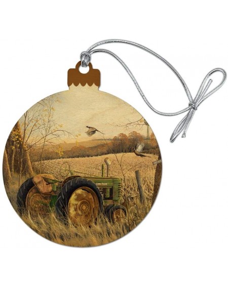 Tractor on The Farm Wood Christmas Tree Holiday Ornament - CP18C7U4I5R
