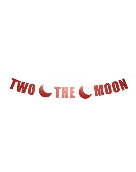 Banners & Garlands Two The Moon Banner - 2nd Birthday Celebration Decorations - 2 The Moon Party Banner Decor - Second Birthd...